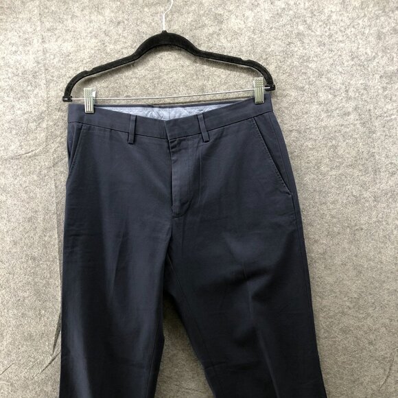 J. Crew Bowery Chino Pants Mens 32x32 Navy Blue Classic Fit Straight Falt Front - Picture 3 of 10